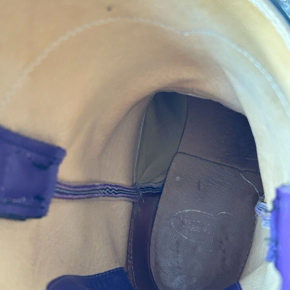 Tracy Byrd & Lee Roy Parnell Signed Justin Roper Purple Boots Vintage 1990s-Sz 8 - Picture 12 of 16